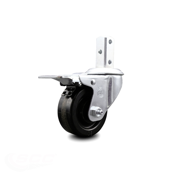 Service Caster 3 Inch Phenolic Wheel Swivel 3/4 Inch Square Stem Caster with Total Lock Brake SCC-SQTTL20S314-PHS-34